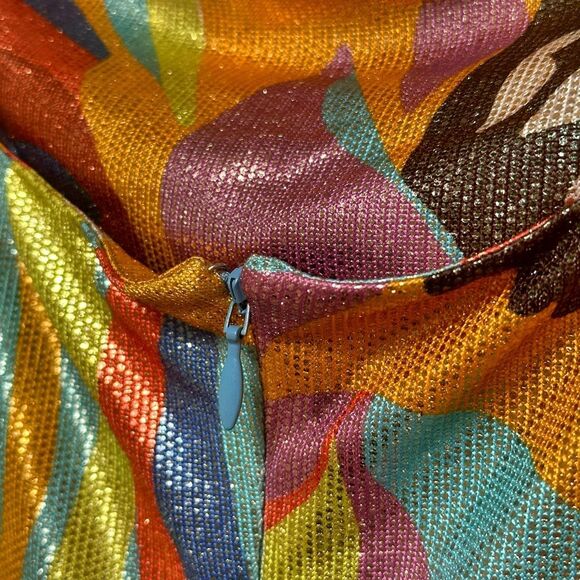 NWOT Etro Asymmetrical Artistic Floral Print Sleeveless Ruffle Dress‎ Size 46/10 - Picture 11 of 13